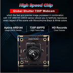 ELP Global Shutter USB Camera 720P 60fps Aptina AR0144 100° Wide Angle Lens UVC Webcam for Linux Windows Android