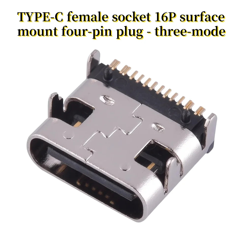 USB Connector Type C Female Charging Port Jack 2/4/6/16 Pin Type-C Socket PCB Soldering SMD SMT DIY Repair Type C Adapter