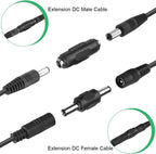 DC Power Connector Adapter Male Female Jack Socket Plug Barrel Connector 5.5x2.1mm 12V/24V For CCTV Security Camera LED Strip