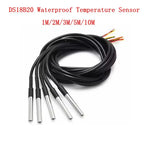 5/10PCS DS18B20 Waterproof Thread Temperature Probe Temperature Sensor Stainless Steel Package 1/2/3/5/10Meter For Arduino