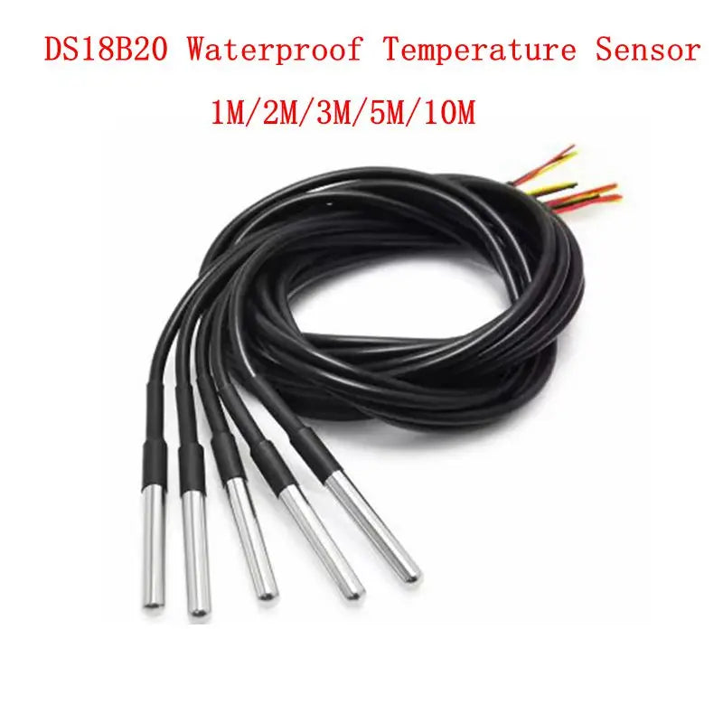 5/10PCS DS18B20 Waterproof Thread Temperature Probe Temperature Sensor Stainless Steel Package 1/2/3/5/10Meter For Arduino