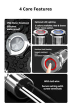 Metal touch sensor switch Stainless steel button jog delay self-locking IP68 waterproof 16/19/22/30mm