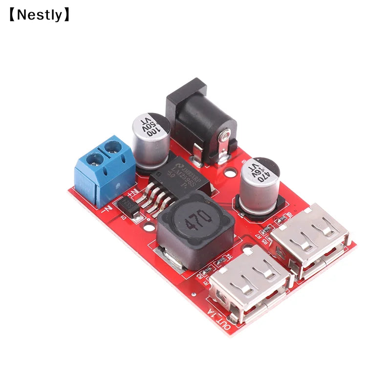 DC 9V 12V 24V 36V To 5V 3A Double USB Charge DC-DC Step-down Converter Car Charging Solar 3A Voltage Regulated Power 〔Nest〕