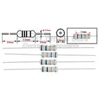 500pcs 1W Carbon Film Resistors 5% 10 Ohm 33 47 100 200 220 470 510 Ohm 1K 4.7K 10K 22K 33K 47K 100k 200k 220k 510k 470k 1M Ohms