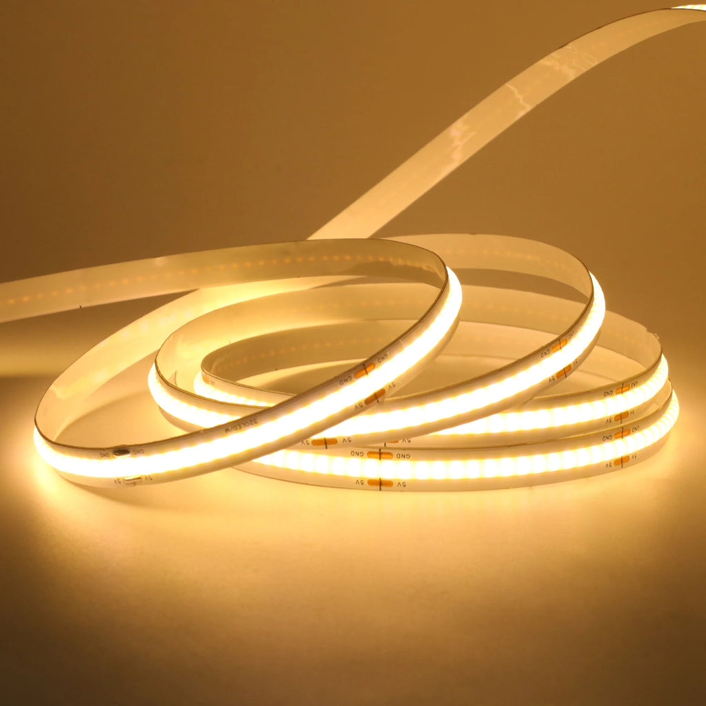 3AA Battery Box COB LED Strip 5V 8MM 320LEDs/m Warm Natural White Flexible Battery Tape COB Strip for Bedroom TV Backlight