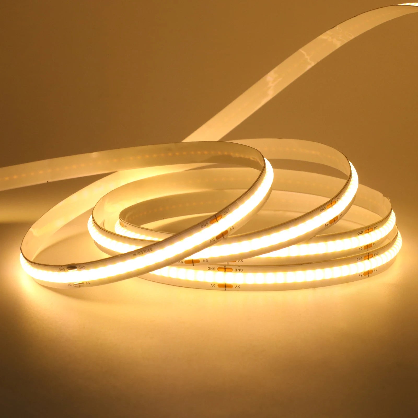 3AA Battery Box COB LED Strip 5V 8MM 320LEDs/m Warm Natural White Flexible Battery Tape COB Strip for Bedroom TV Backlight