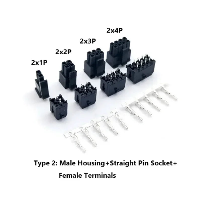 10sets Micro-Fit 3.0 3.0mm Pitch Connector Double row 2P 4P 6P 8P - 24Pin Mini 5557/43020 Housing Receptacle Terminals