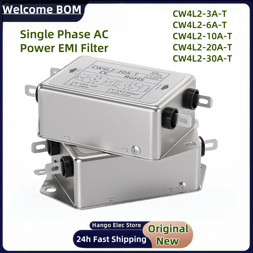 Power EMI Filter CW4L2-10A-T CW4L2-20A-T Single Phase AC 115V / 250V 20A 50/60HZ For Laser Cutting Engraving Machine And Marking