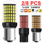 2-8 PCS CANBUS T20 7443 P21W PY21W 1156 BA15S BAU15S LED Bulb For 6500K White Car Turn Signal Tail Reverse Lights 2000LM 12V 24V