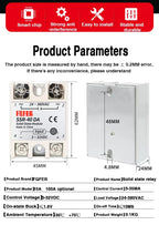 10A SSR 25A Solid State Relay 40A Output 3-32VDC 24-480VAC 220V Single Phase DC TO AC 40A Relay SSR HeatSink SSR 40DA