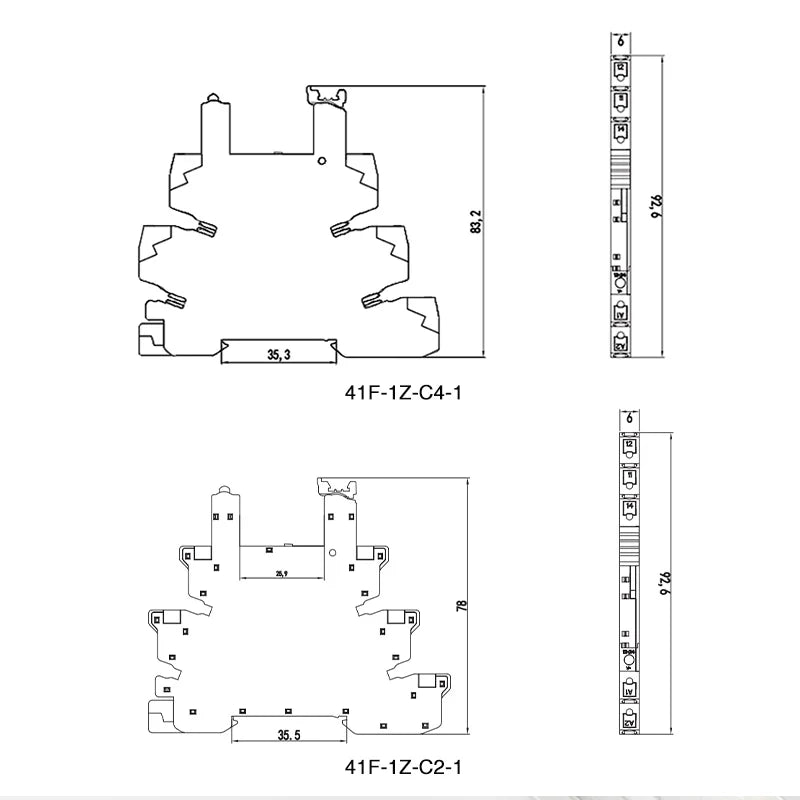 DC Control AC Slim Interface Solid State Relay Module DIN SSR Slim Relay DC Control DC 41F-1Z-C2 C4 SSR Relay DIN Rail