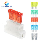 5PCS Auto Standard Middle Fuse Holder + Car Boat Truck ATC ATO Blade Fuse 1A 2A 3A 4A 5A 7.5A 10A 15A 20A 25A 30A 35A 40A