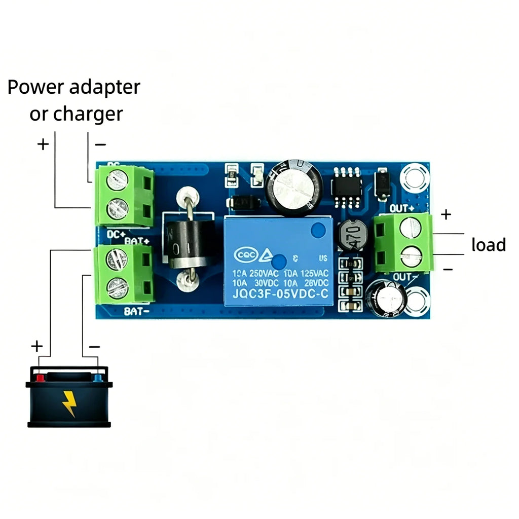 YX850 UPS Power Failure Automatic Switching Module 5V-48V 10A Backup Battery Converter Emergency Cut-off Board for Lithium