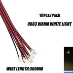 10Pcs 0402 0603 Led SMD Wire For Model Train HO N OO Scale Red Black Line Pre-soldered Micro Litz Diorama Railway 30cm 3V