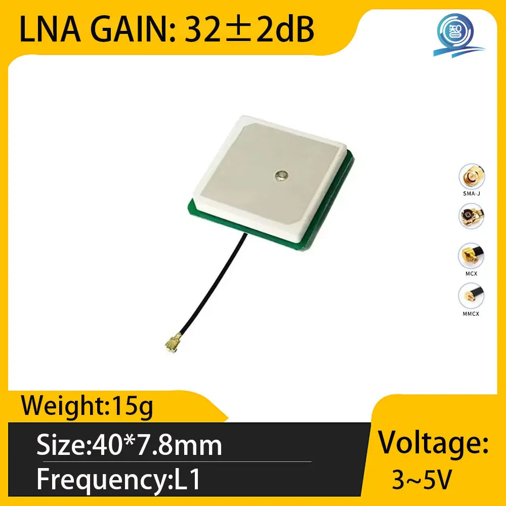 GPS/Beidou/GLONASS built-in active antenna 35x35x8mm high gain tri band M8N dedicated