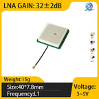 GPS/Beidou/GLONASS built-in active antenna 35x35x8mm high gain tri band M8N dedicated