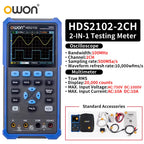 OWON HDS2102S/HDS272S/HDS242S Handheld 3-in-1 Digital Oscilloscope, Signal Generator, Multimeter | 100MHz Bandwidth, 2 Channels