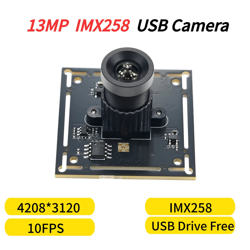 GXIVISION IMX298 16MP USB Camera Module HD 4656x3496 10fps,For High-speed Scanner,Wide-Angle,Windows Android Linux,Drive Free