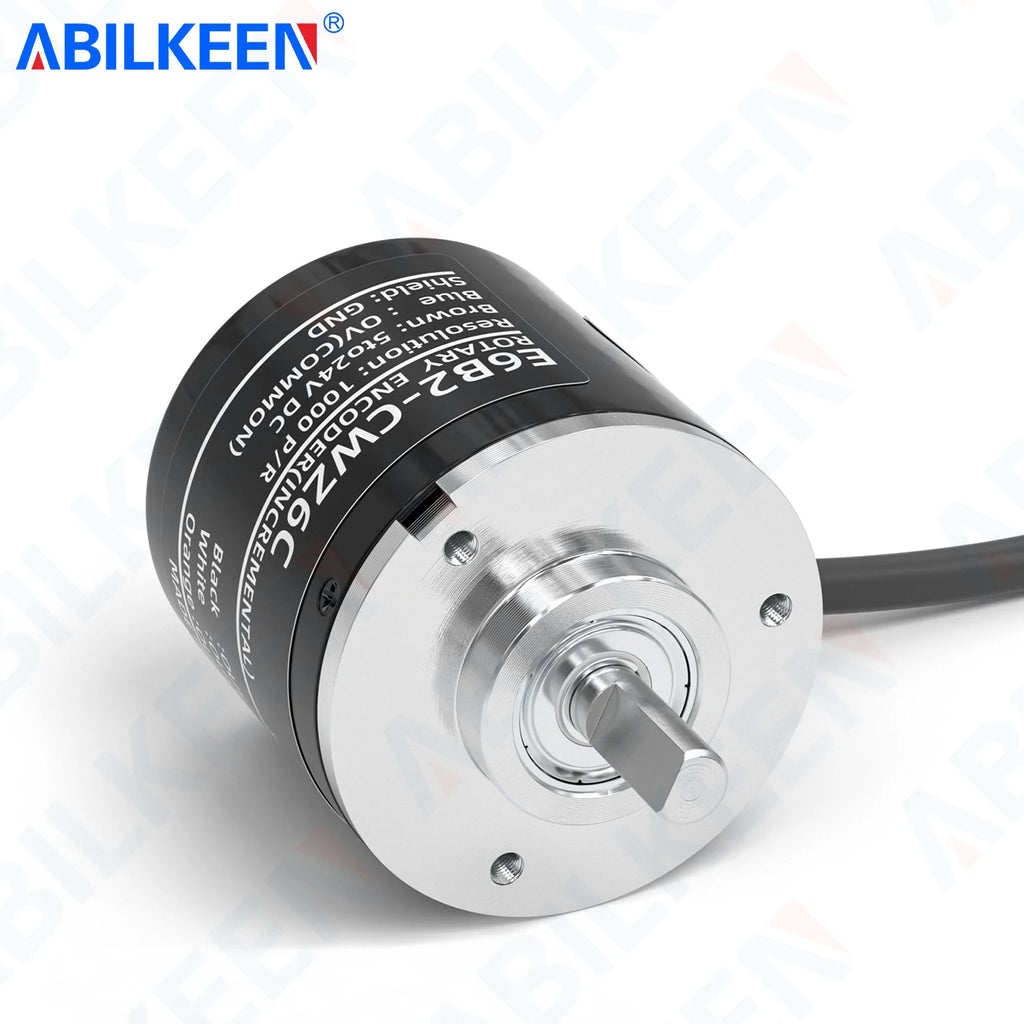 ABILKEEN E6B2 Series 40MM Incremental Rotary Encoder with 6MM Solid Shaft 100~5000 PPR Pluse Magnetoelectric Rotary Encoder