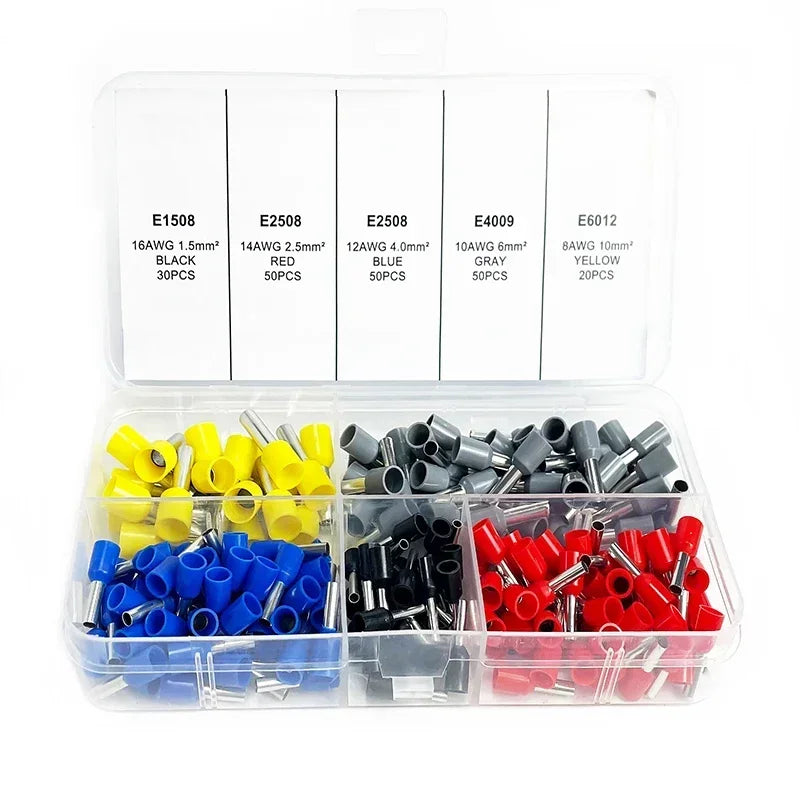 200-1900Pcs Electrical Tube Insulated Terminal VE Tubular Crimp Terminals Wire Cable Connector Ferrules Terminal Connectors