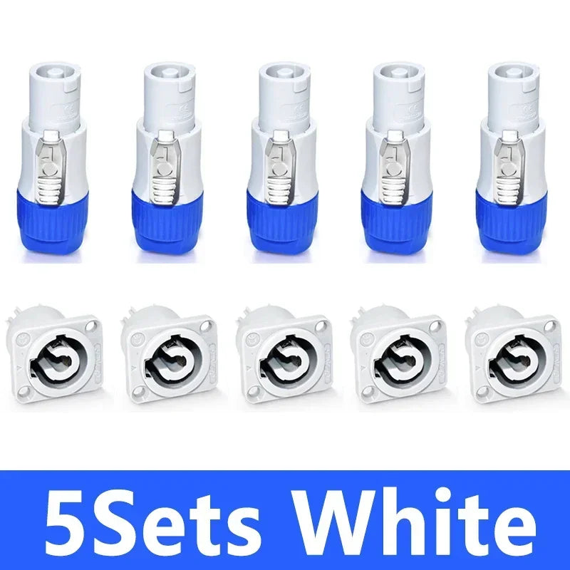 10Pcs 3Pin Powercon Connector NAC3FCA NAC3FCB Lockable Cable Plug Chassis Socket AC Power Connector for LED Screen Stage Light