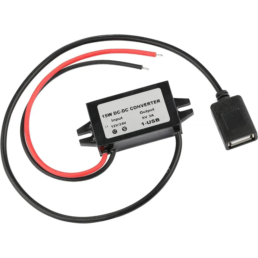 Waterproof 12V 24V to 5V 3A Converter DC-DC Step Down Module Power Adapter USB-A Female/Type C/dual USB/open Wire Connector