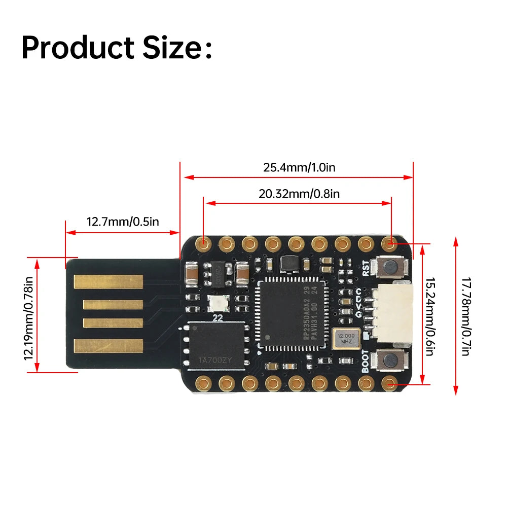 RP2350A Development Board 4M/16M RP2040/RP2350 USB Microcontroller Development Board Dual-core Processor for Raspberry Pi