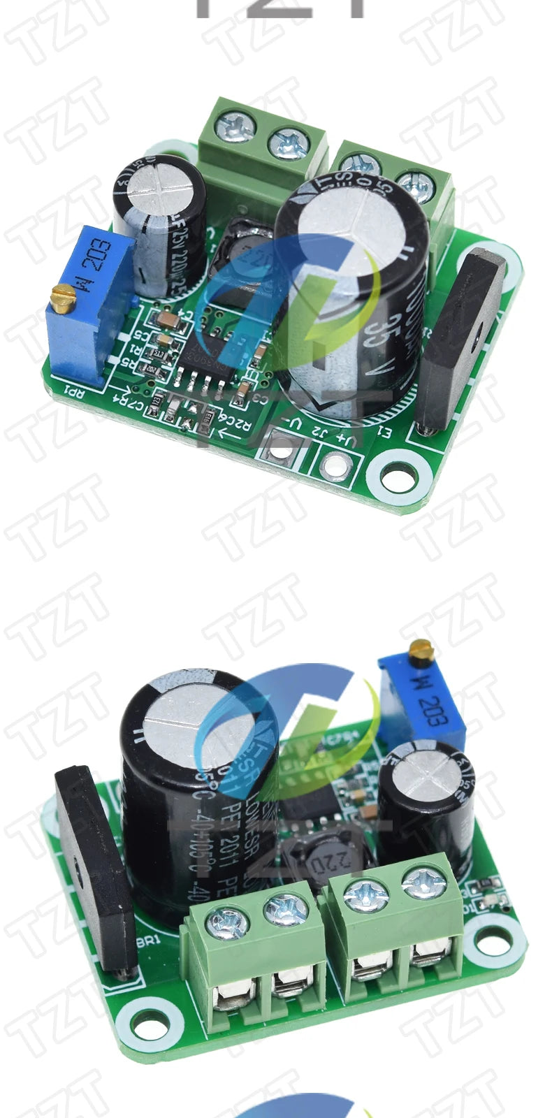 TZT AC-DC Buck Step-down Converter Adjustable Power Supply Module 2A AC 5-20V DC 5-32V Output 3.3-18V Regulated Rectifier Filter