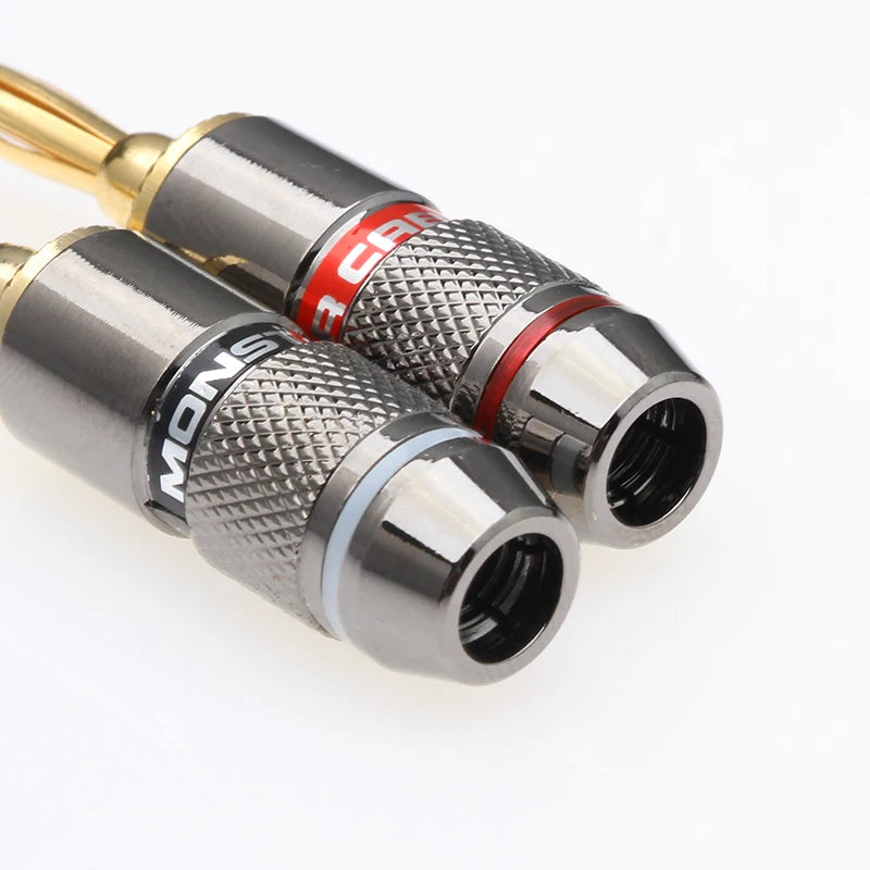 8/12PCS Speaker Banana Plug Connector Monster 24K Gold Plated Copper Speaker Adapter Audio Video Terminal Banana Connectors