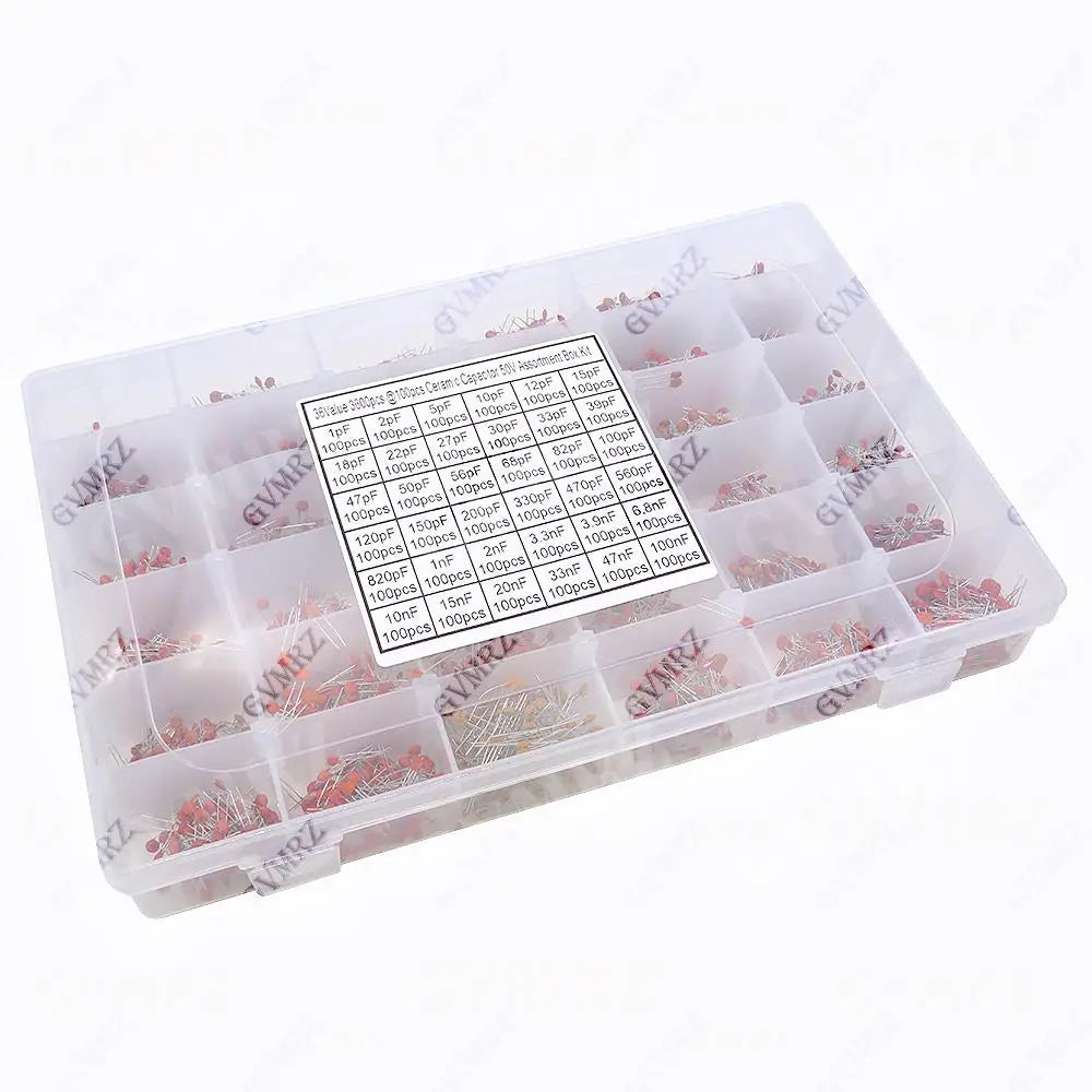 300PCS 960PCS 3600PCS Electronic Components Package Capacitor Assorted Samples DIY Kit Ceramic Capacitors Kit
