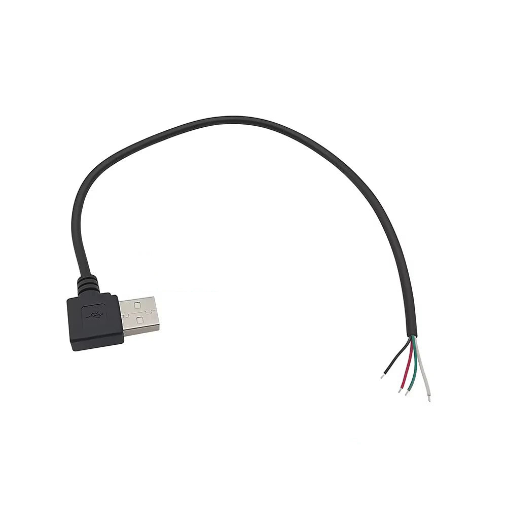 1Pcs 2 Pin 4 Pin Type-C Micro USB USB 2.0 A Male Plug Elbow Head Power Cable Welding Connector DIY Repair Line 0.25M 0.3M 1M