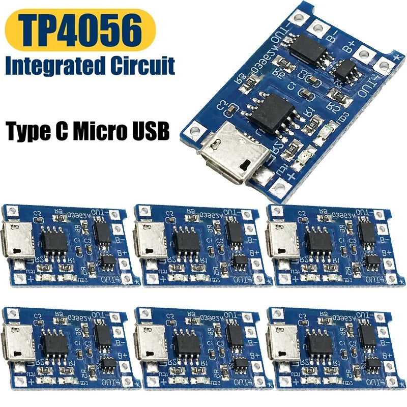 1/3/5pcs Type-C Micro Mini USB 5V 1A 18650 TP4056 Lithium Battery Charger Module Charging Board With Protection Dual Functions