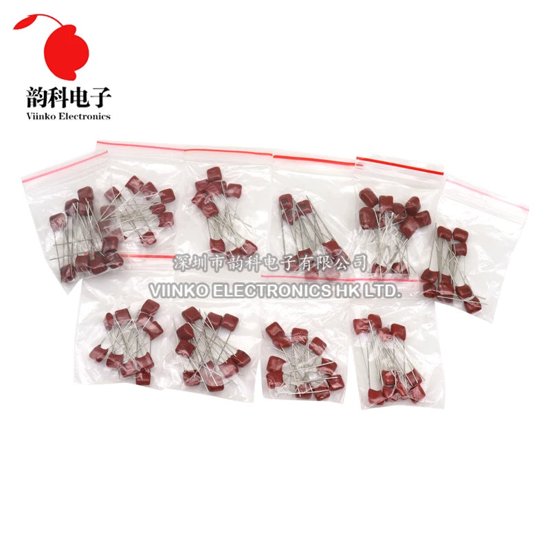 CBB Capacitor Assortment Kit 100V 10nF - 470nF 100PCS=10values*10pcs Metallized Polyester Film Capacitors KIT DIY