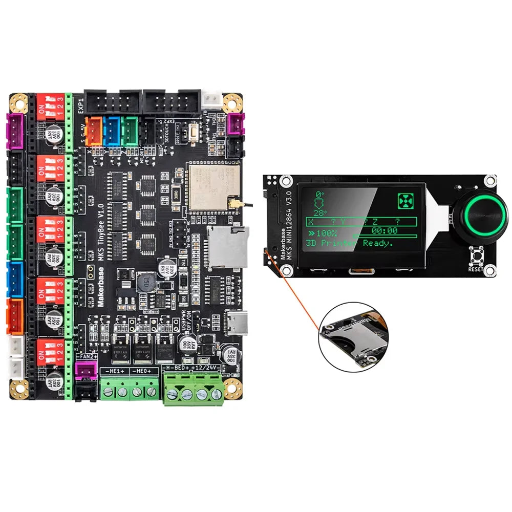 Makerbase MKS TinyBee Motherboard 3D Printer Parts Control Board ESP32 3D Touch TFT35 Screen Wifi Control A4988 TMC2209 Driver