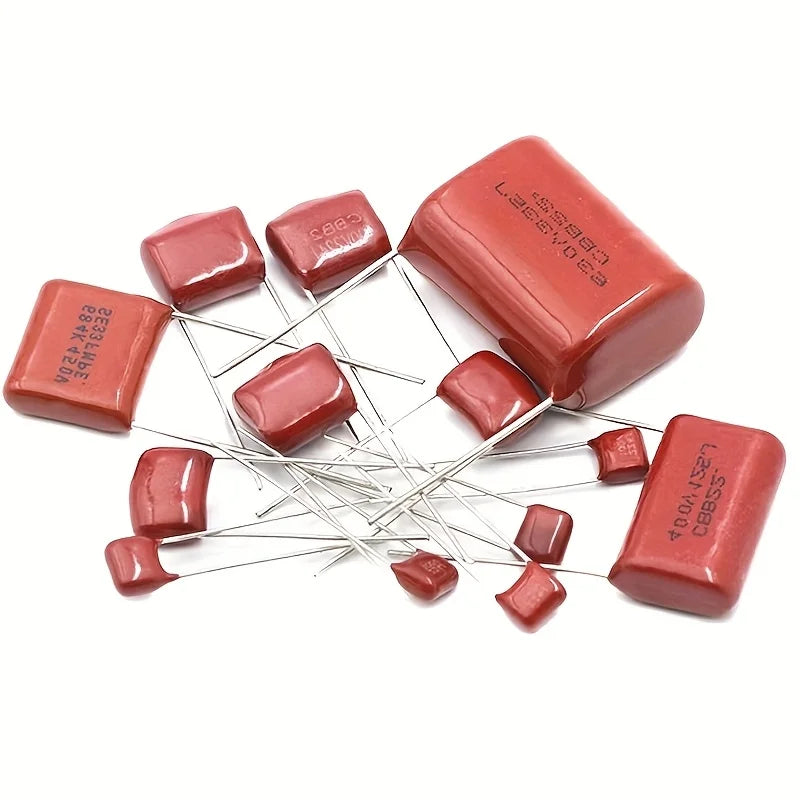 400V 165Pcs/Box 24 Types 104 473 334 103 684 474 224 155 125 105 335 225 475 275 CBB Metal Film Capacitors Assortment Kit
