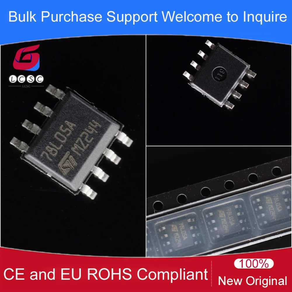 10-50Pcs/Original 78L05A L78L05ACD13TR Linear Voltage Regulator IC Positive Fixed 1 Output 5V 100mA 8-SOIC LDO Regulators