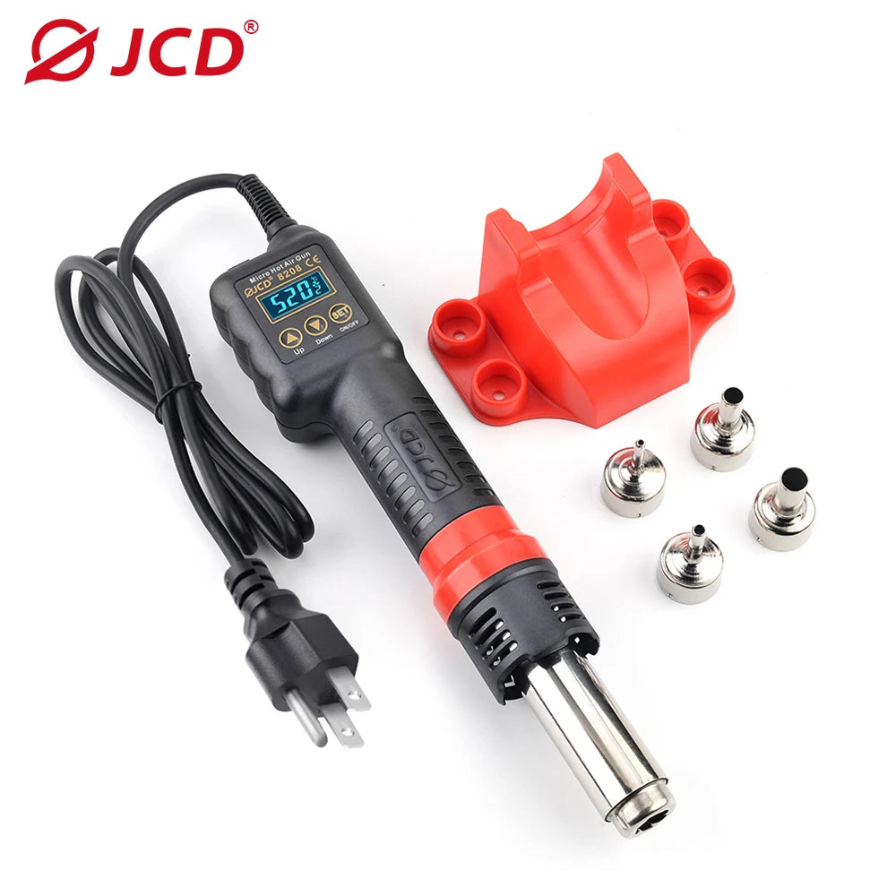 JCD Micro 750W Hot Air Gun Soldering Welding Rework Station with LCD Digital Display All-in-one Heat Gun for BGA IC Soldering Tools