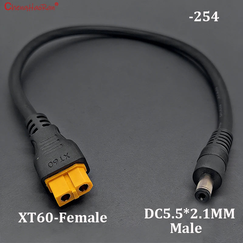 ChengHaoRan 1PC 1.5 M² 30CM Ultra-soft XT60 Plug Male Female Connector to DC 5.5*2.5/5.5*2.1mm M/F Power Cable