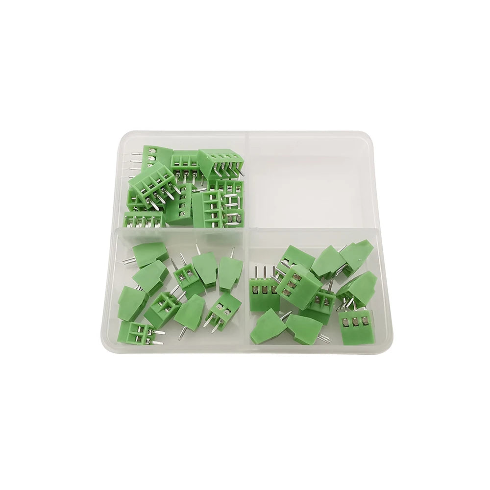 30Pcs/Box KF128 2/3/4Pin 2.54mm PCB Mini Screw Terminal Block Connector KF128-2.54 2p 3p 4p for 26-18 AWG Wire