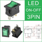 10/30/100 Pcs KCD1 Snap - in Boat Rocker Switch - SPST ON - OFF, 2/3/4 Pin, 250V 6A (AC) / 125V 10A, 2P Toggle Power Snap Switch