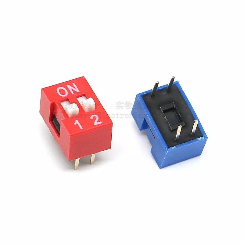 10PCS Red/Blue Toggle Switch Spacing 2.54MM DIP Dial The Code Switch 1P 2 3 4 5 6 7 8 9 10 12 PIN Quick Switch