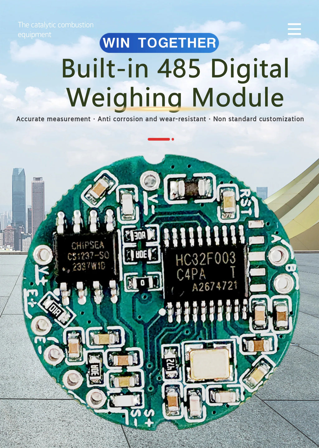 High-Accuracy RS485 Load Cell Signal Amplifier PCB Support Wheatstone Sensor 1280Hz Sampling Modbus RTU Sensor Signal Converter