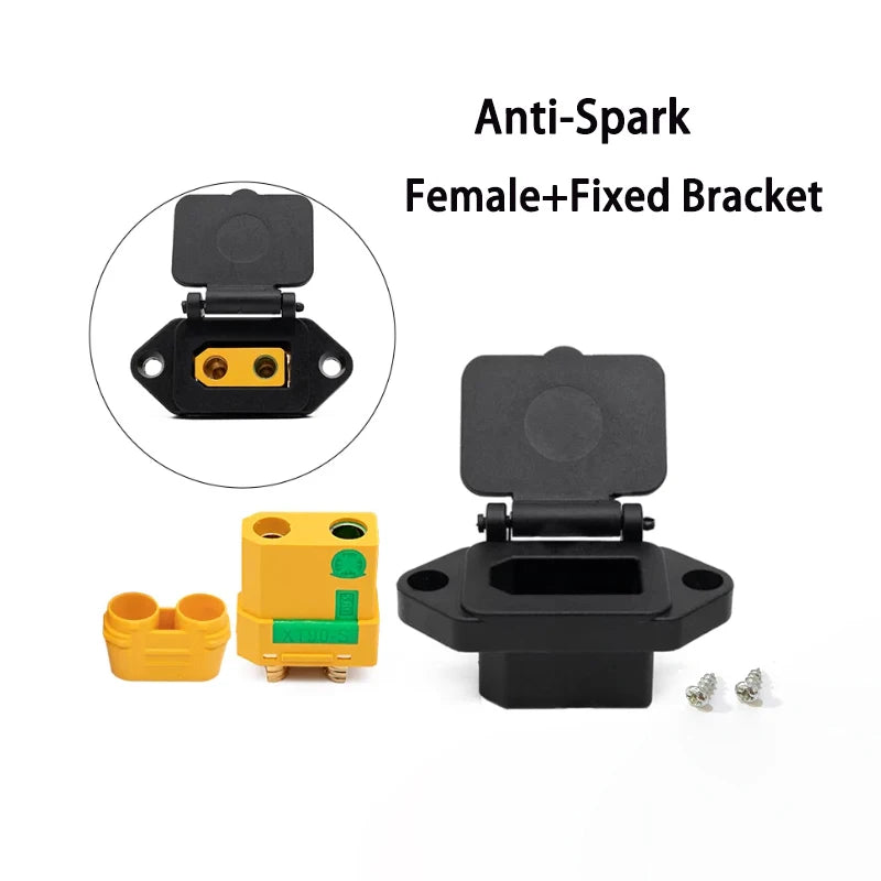 1Pcs XT90 Male Female Plug with Fixed Bracket T-Type Power Connector Electric Scooter Lithium Battery Charging Port Shell