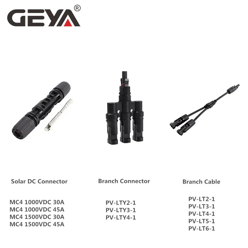 GEYA 5Pairs Solar Connector Male Female 30A 45A Solar Panel Branch Connectors for PV Cable 2.5/4/6mm2 1000VDC 15000VDC