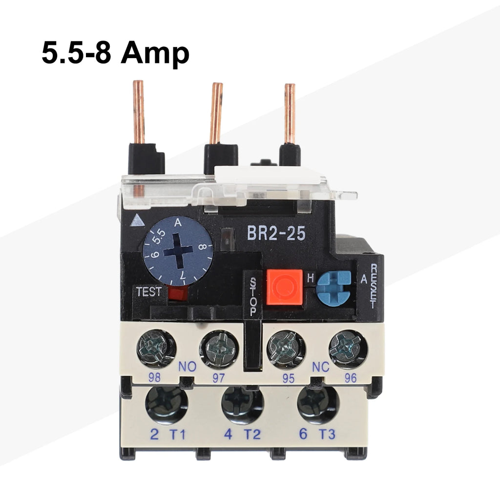 Thermal Overload Motor Relay 3 Phase AC 50Hz/60Hz FR NR2-25 IP20 Plug-in With Indicator Light For CJX2 Series Contactors