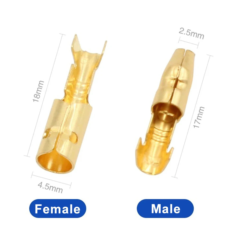 4.0 Bullet Crimp Terminal Car Electrical Wire Connector with Insulated Sleeve Copper Male and Female Quick Wire Connectors Sets