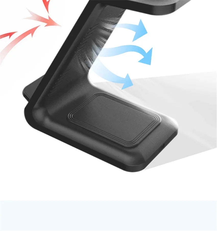 3 in 1 Wireless Charger Stand Fast Charging Dock Station for iPhone 15 14 13 12 11 X 8 Apple Watch 8 7 6 iWatch Airpods Pro