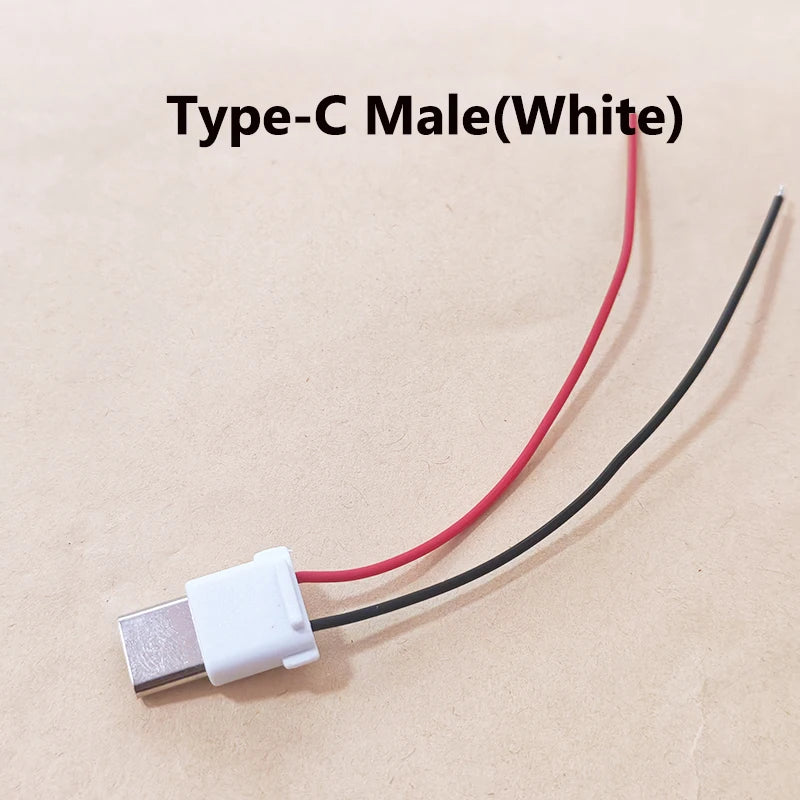 1/2/5PCS Type-C Male 2Pin Wired Connector Power Bank Dedicated 4Pin Waterproof Female Socket With Solder Wire For Electronics