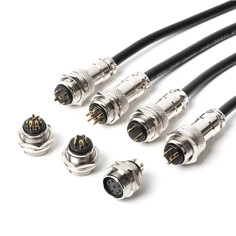 DF16 Reverse-mounting Aviation Plug GX16 2-8pin Soldering Connector M16F AB Rebel Signal Socket M16F 300/500V Male Female Set