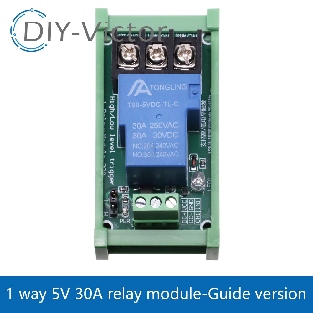 1/2/4 channel relay module 30A with optocoupler isolation 5V 12V 24V supports high and low Triger trigger DC30V/30A AC250V/10A